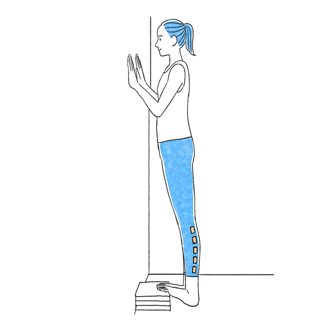 ふくらはぎのストレッチのイラスト