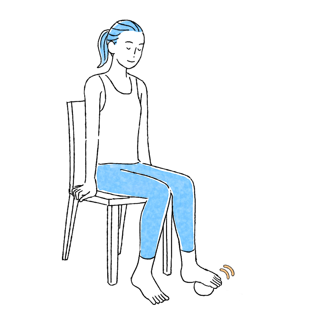 ボールを使ったストレッチのイラスト