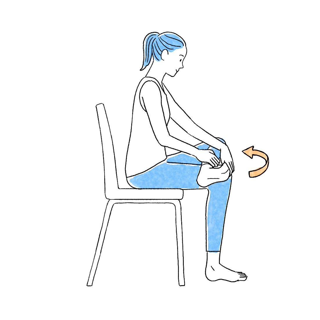 足指を反らすストレッチのイラスト