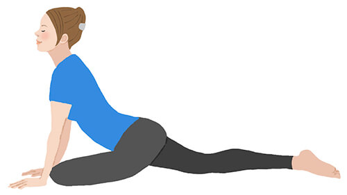 お尻のストレッチをしている女性のイラスト