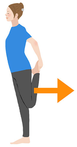 太もも・腰のストレッチをしている女性のイラスト