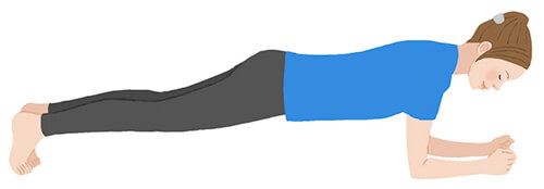 プランクをしている女性のイラスト