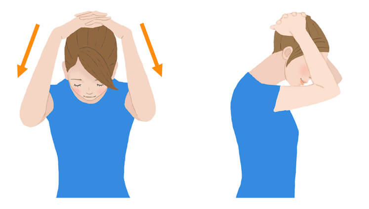 頭板状筋のストレッチのイラスト