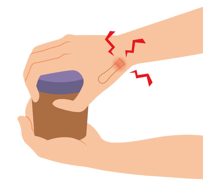 ビンのふたを開ける動作のイラスト