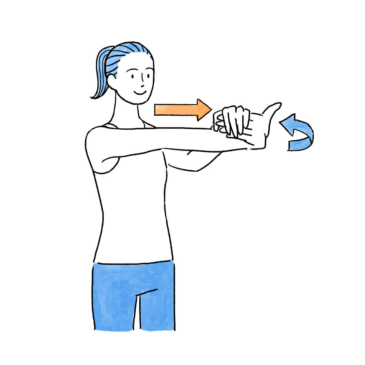 肘・手首の周りをほぐすストレッチ4