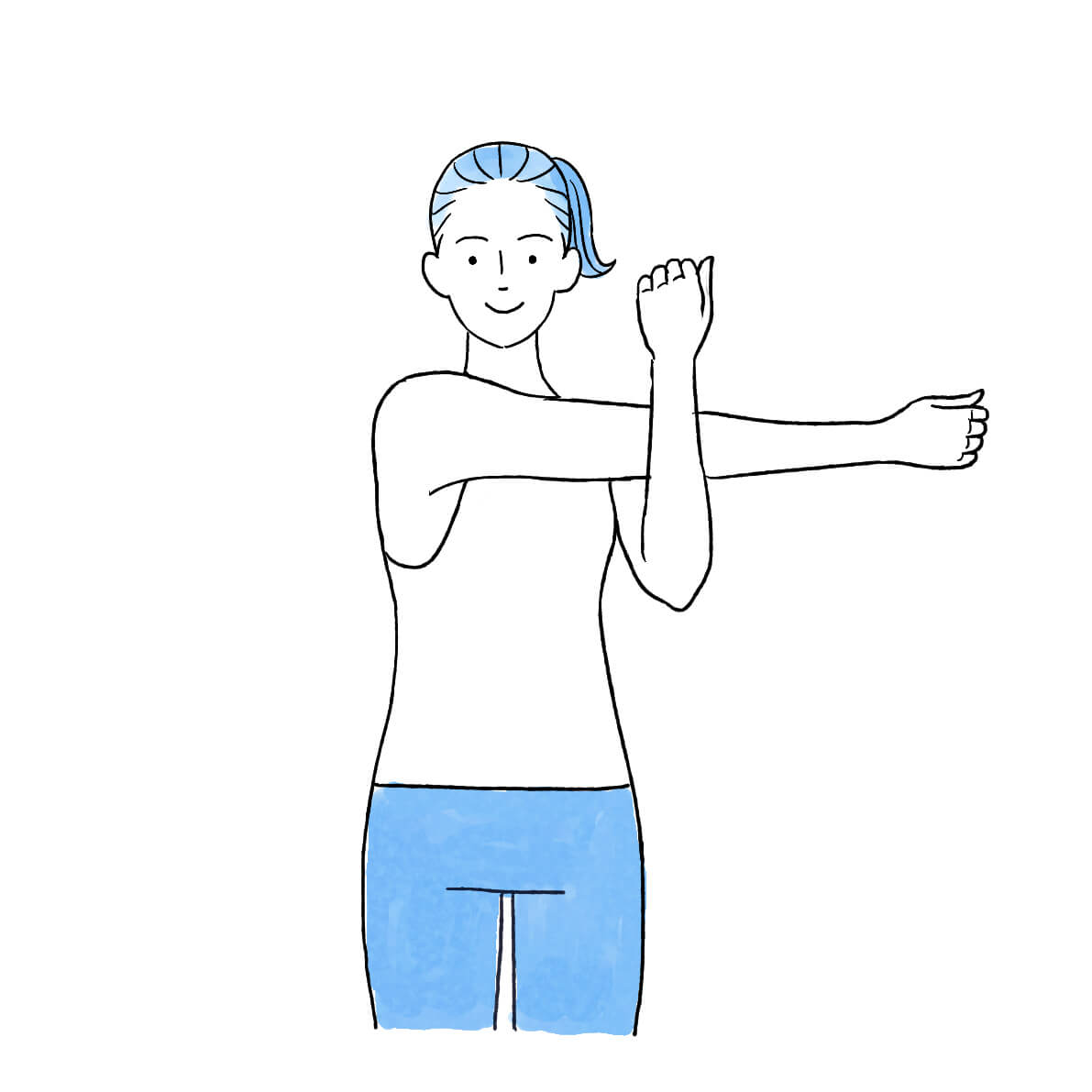 肩関節後面のストレッチ