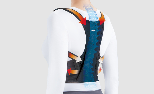 トリプルアンカー設計で、猫背と巻き肩にダブルアプローチ