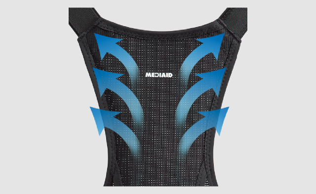 メッシュ生地で長時間快適